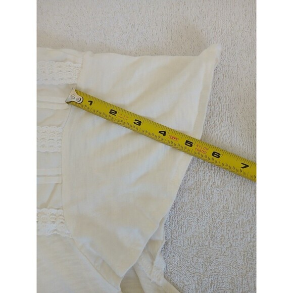 Ella Moss Womens Eyelet Knit Top Cream XXL Short Sleevs Pretty Beach Summer - Picture 12 of 14